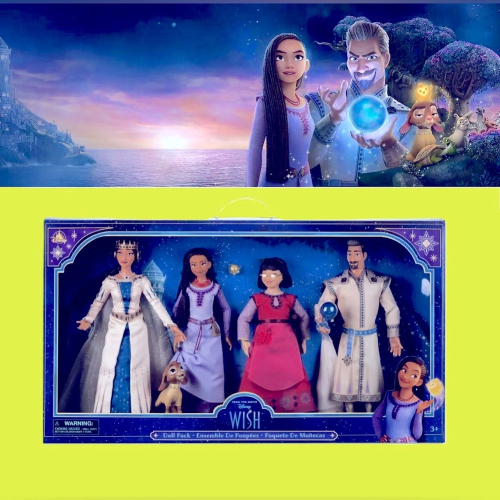 Disney Wish Doll Pack Gift Set Asha, Dahlia, Queen Amaya and King Magnifico Toy